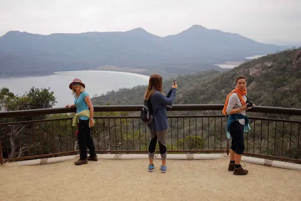 Girls, Wineglass Bay lookout